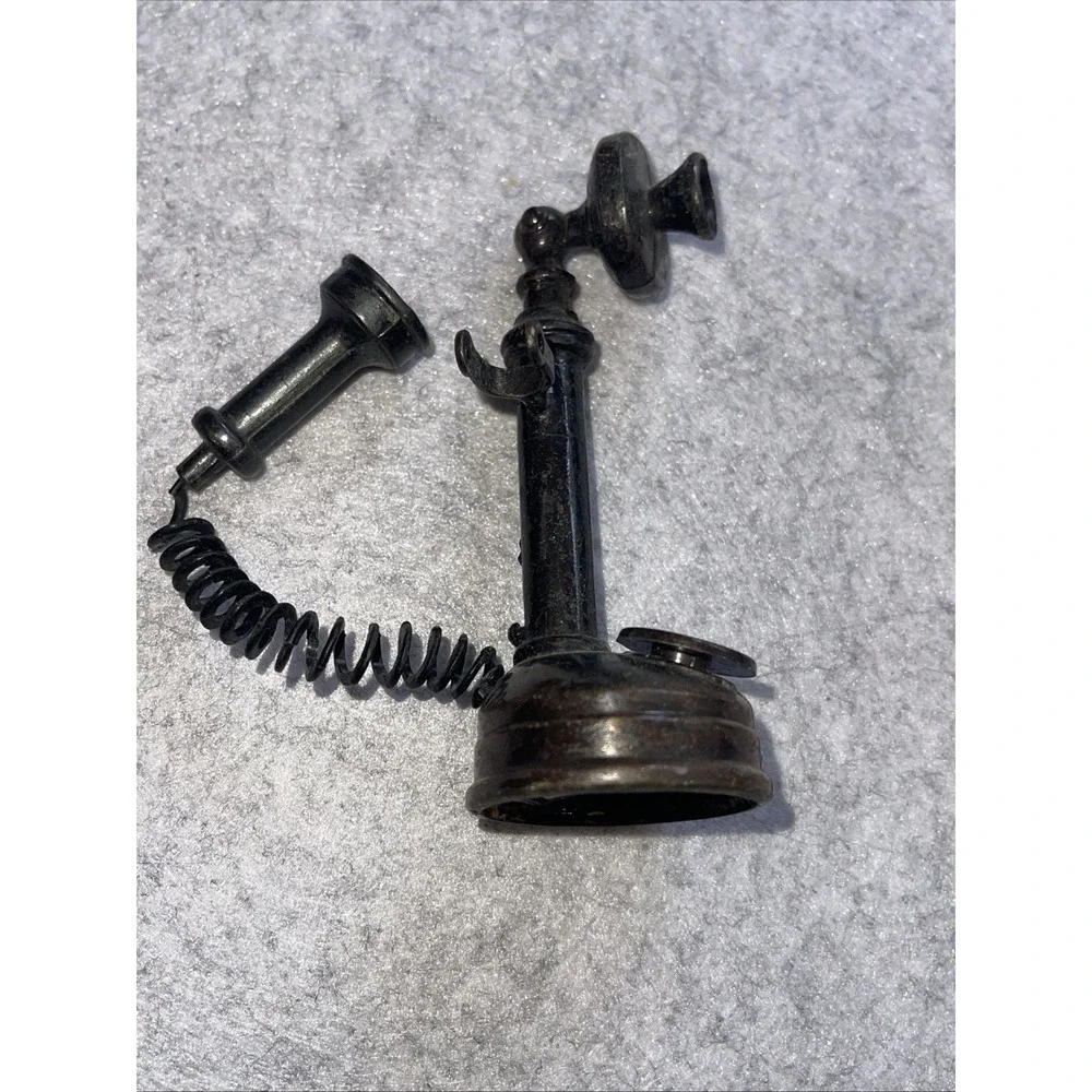 VTG Miniature Diecast Metal Candlestick Telephone Pencil Sharpener Schoolgirl